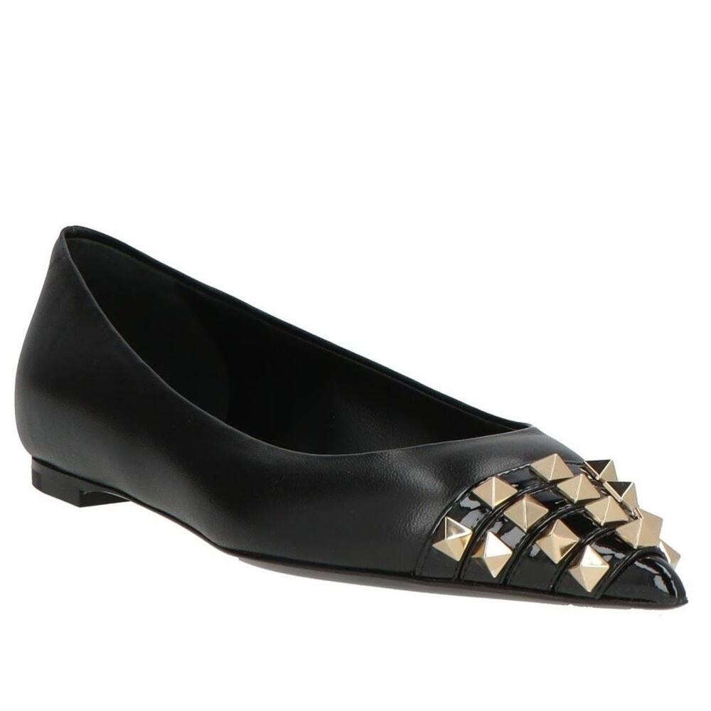 Valentino Garavani Black Rockstud Alcove Ballet Flats 36